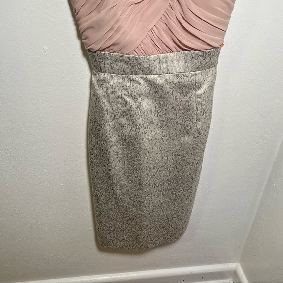 Maggy London Sheath Dress One Sleeve Pink Silver - Picture 6 of 12